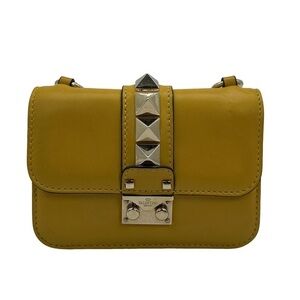 Valentino Mustard Leather Mini Bag with Silver Studs